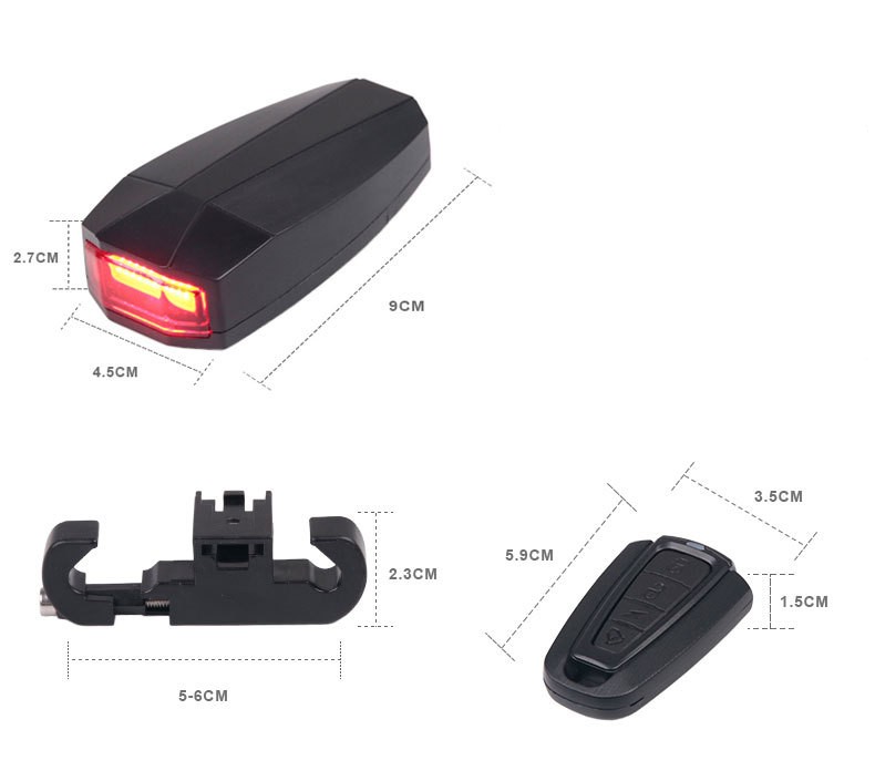 Mountain Bike Wireless Intelligent Alarm Horn Light