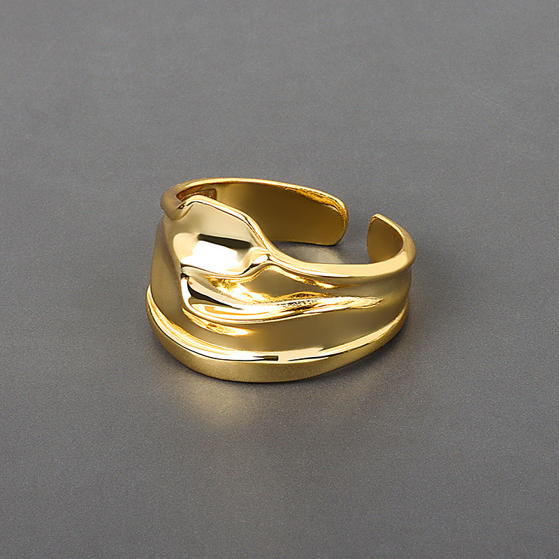 Net Red Wavy Irregular Texture Ring