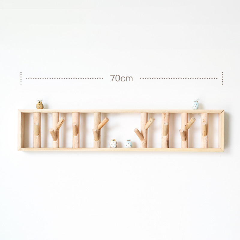 Solid Wood Coat Hook Wall Hanging Hole Free
