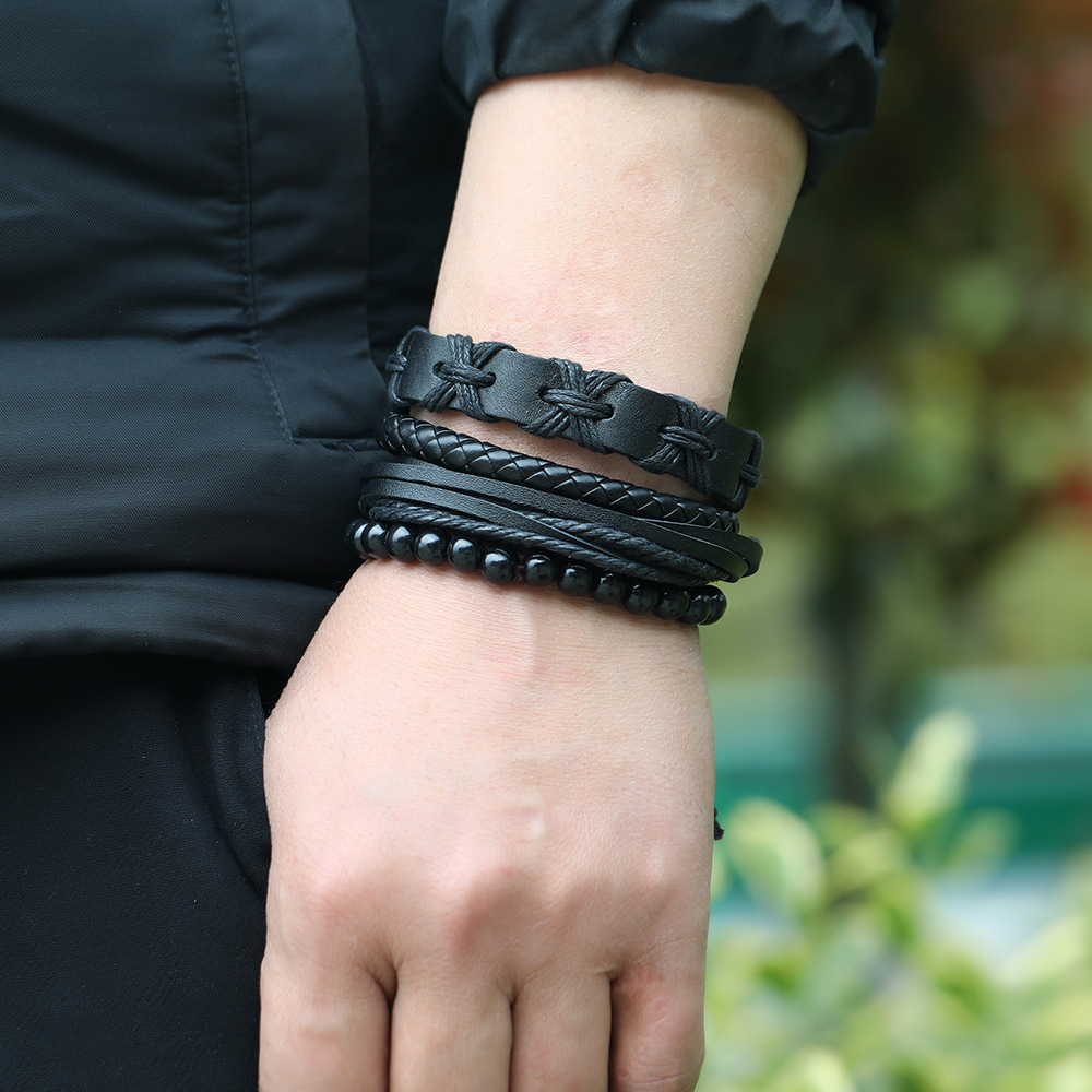 Simple Retro Braided Personality Leather Suit Bracelet