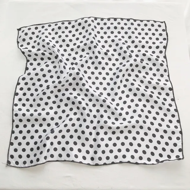 Decorative Spring And Autumn Chiffon Print Small Scarf White Black Dots - Shop at LoveMi