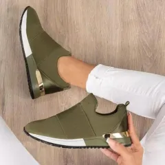 New Style Flying Knit Socks Shoes Stretch Cloth 43 Size Women's Shoes - Green - View 1