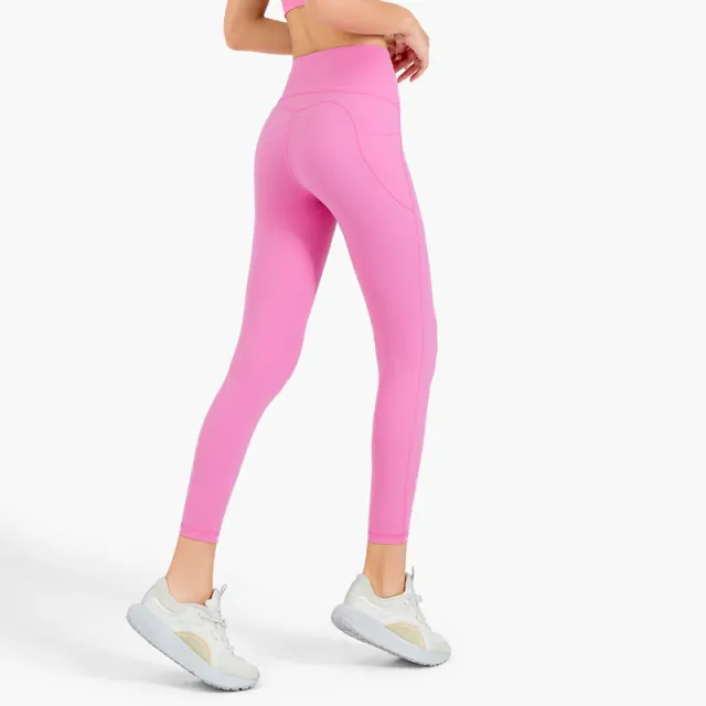 Women's Hip Lift High Waist Running Sports Elastic Breathable Ninth Fitness Pants Pink - Shop at LoveMi
