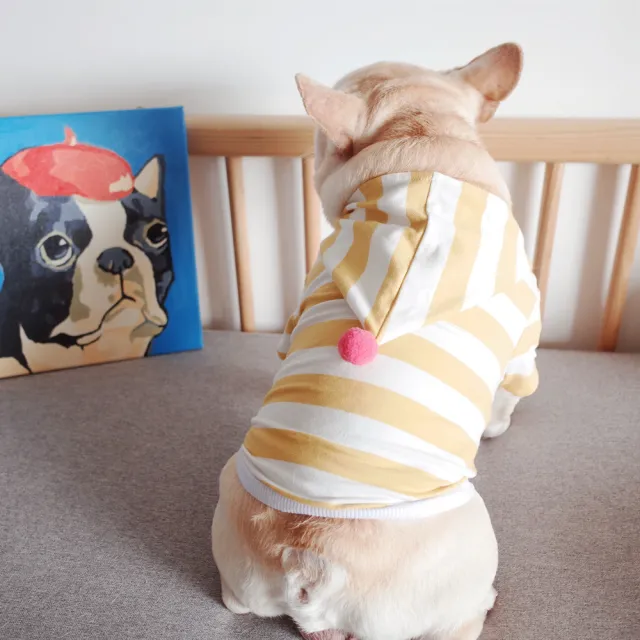 Dog Summer Clothes Stretch Striped Hoodie Ginger - Shop at LoveMi