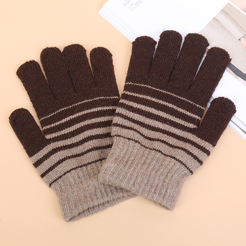 Title 1, Winter gloves thick wool non-slip warm all-fing...