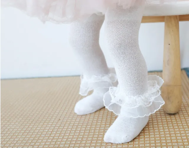 Spring And Summer Korean Princess Style Baby Leggings White Lace - Shop at LoveMi