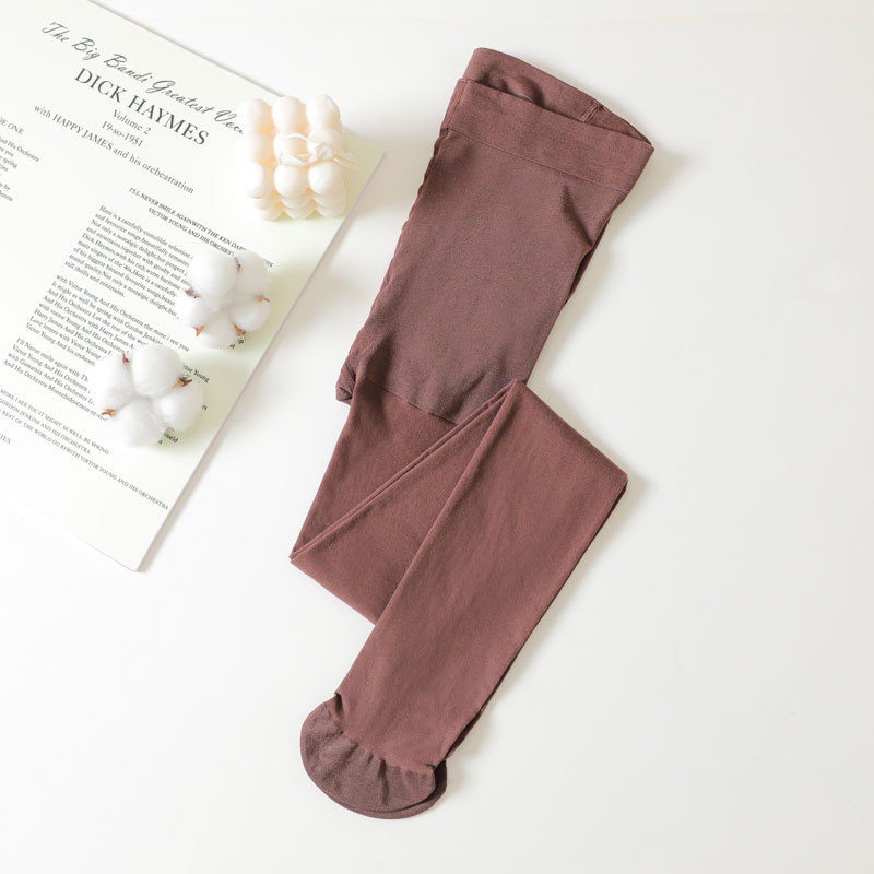 Large Size Ladies Thin Tights Stretch Black Silk Stockings Coffee - Shop at LoveMi