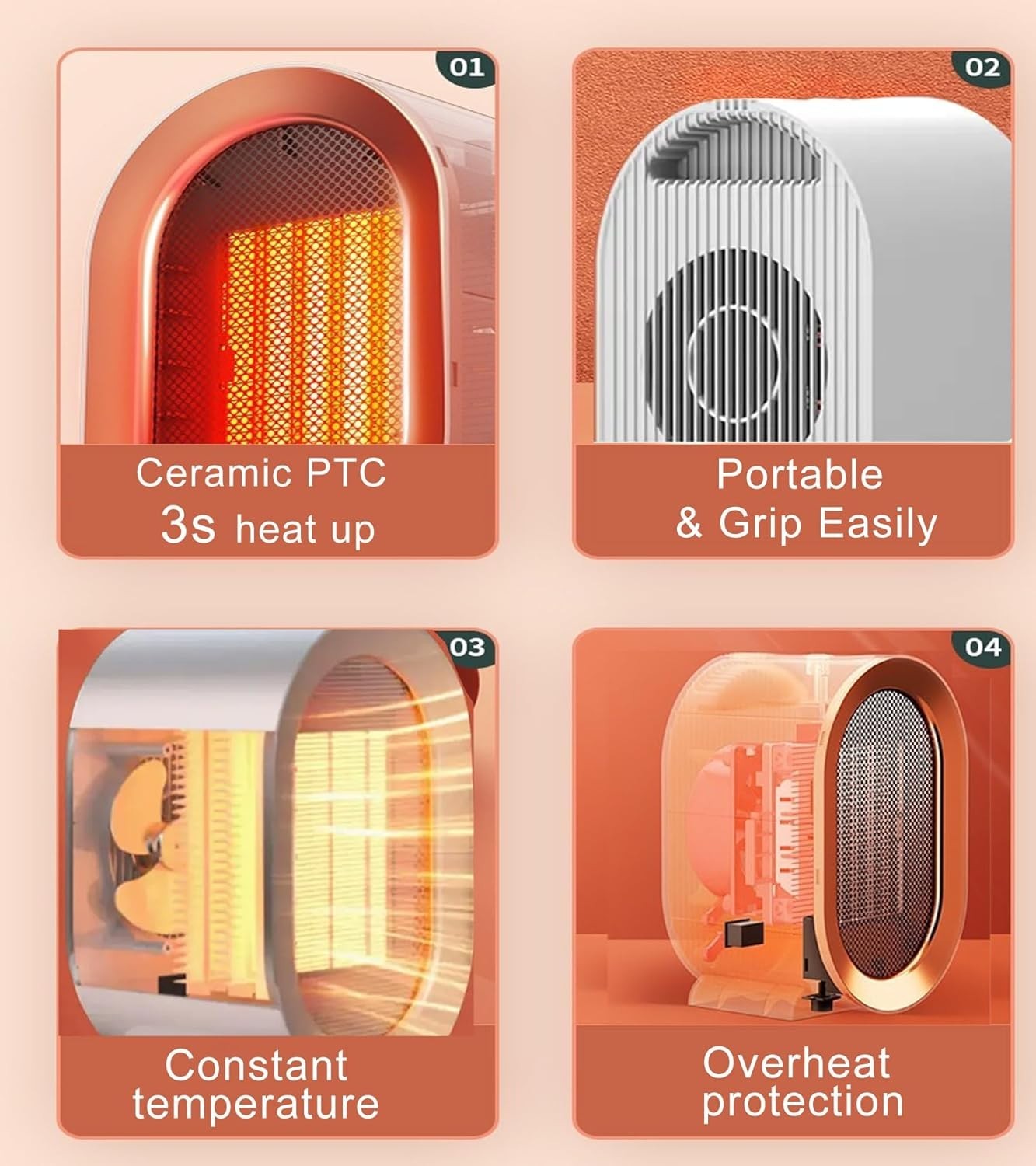 1200W Electric Space Heater Low Energy Ceramic Fast Heating Fan Portable Remote — image 11