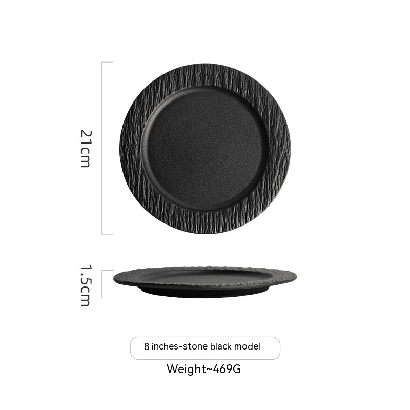 Black 8.5inch flat plate