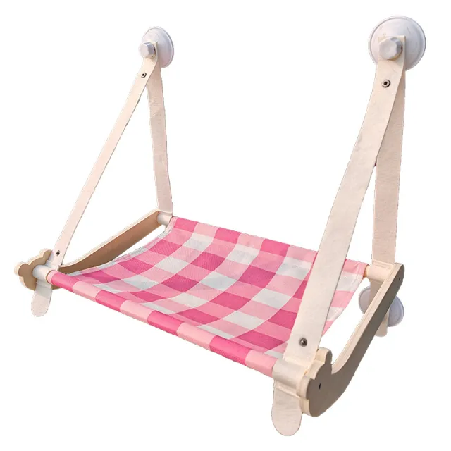 Durable Wooden Cats Hammock Pet Mat Comfortable Sun Seat Cats Beds Cat Climbing Frame Pets Accessories Cat Window Hammock Mats Pink - Shop at LoveMi
