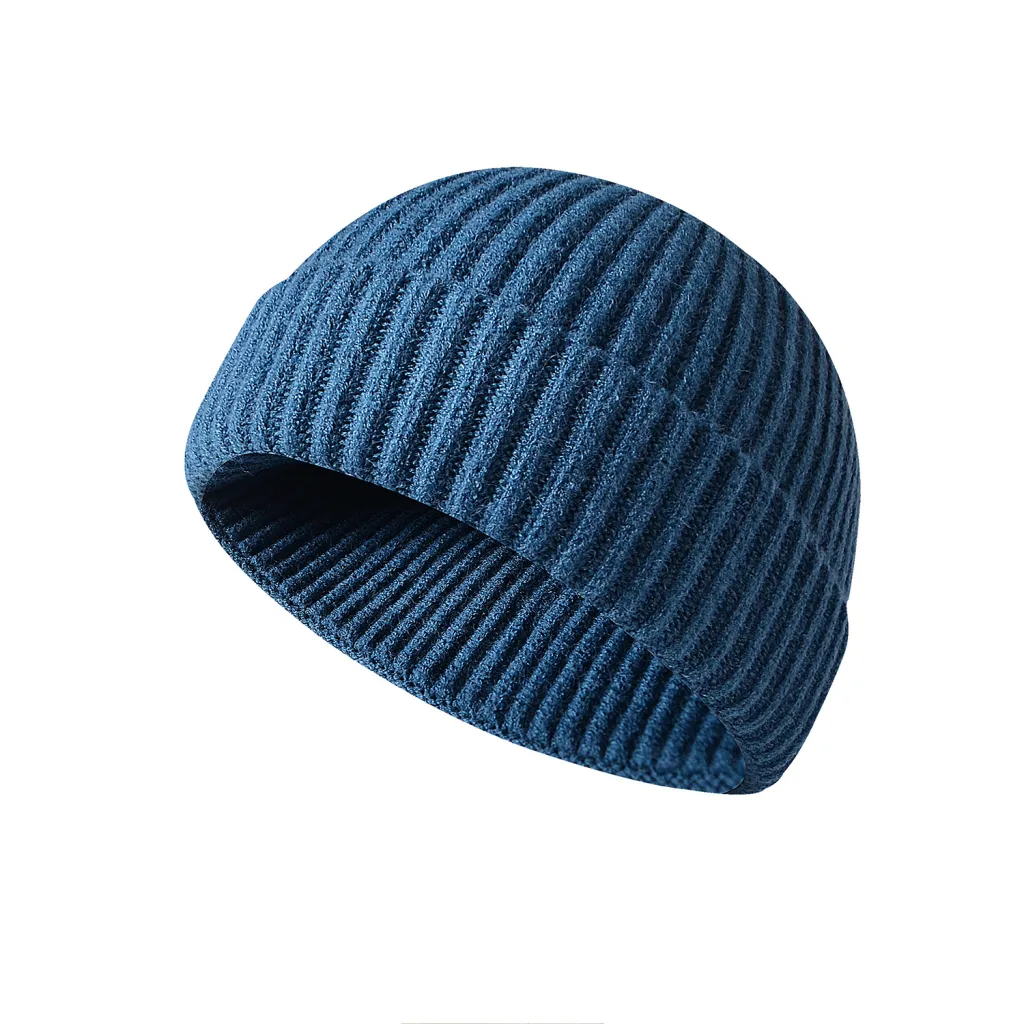 Retro Solid Color Adult Melon Hat - Dark Blue