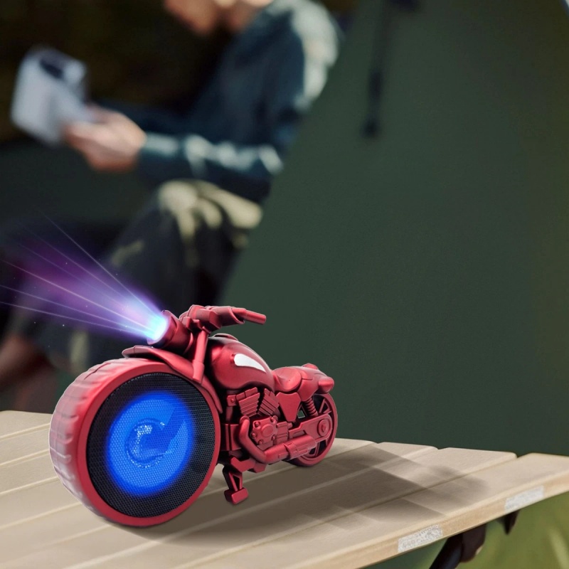 Retro Design Portable Bluetooth Speaker Motorcycle Replica TF Card LED FM Radio 19