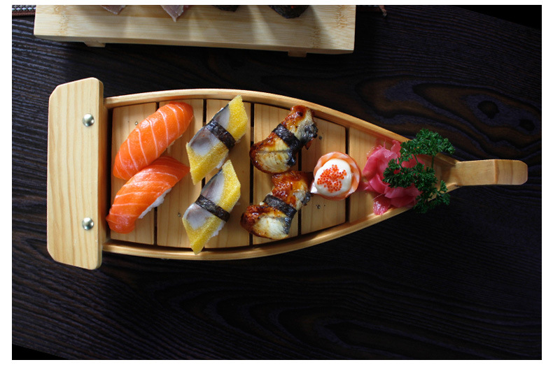 Title 5, Pine wooden sushi boat