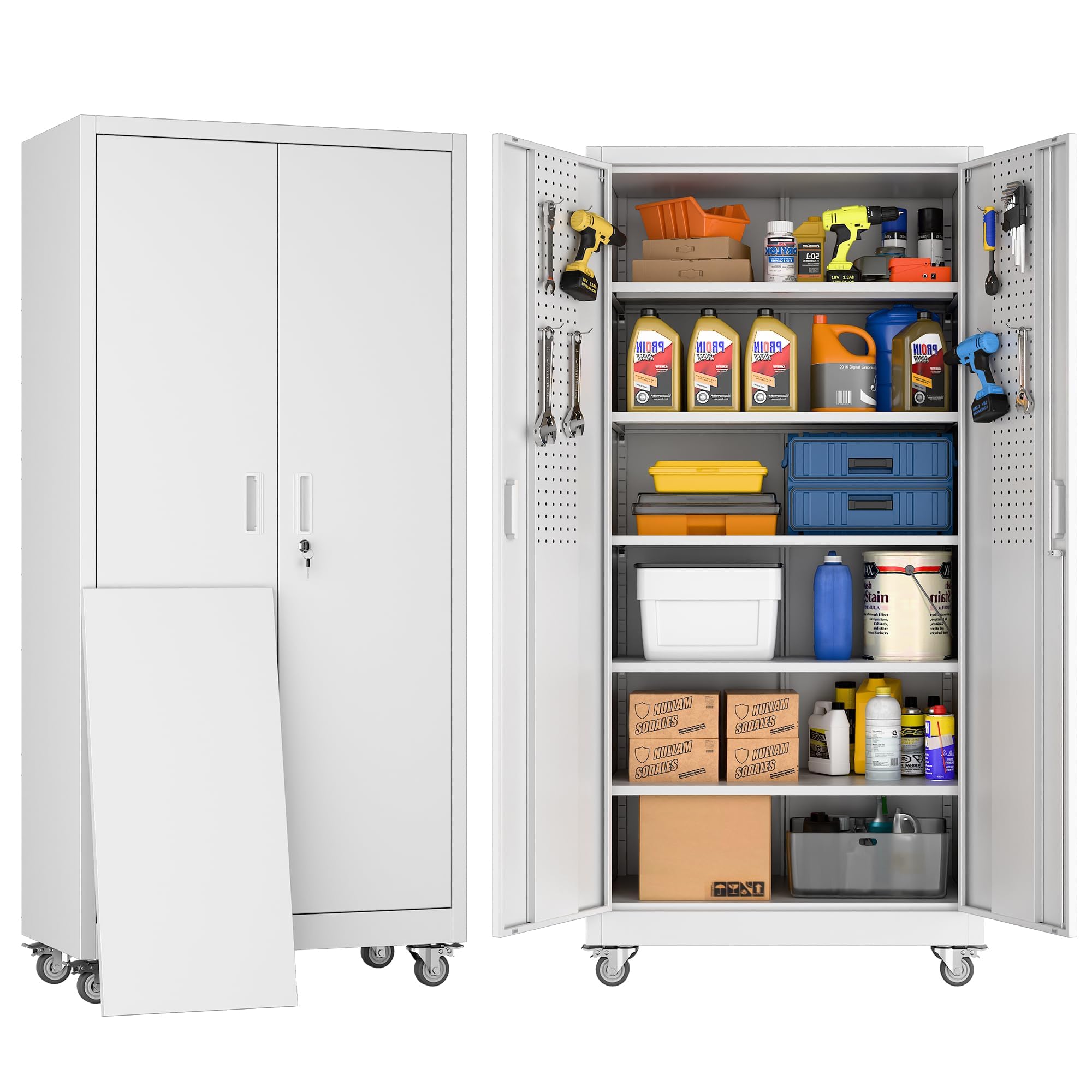 SUXXAN Wide & Deep 71inch X 34inch X 18inch Metal Garage Storage Cabinet