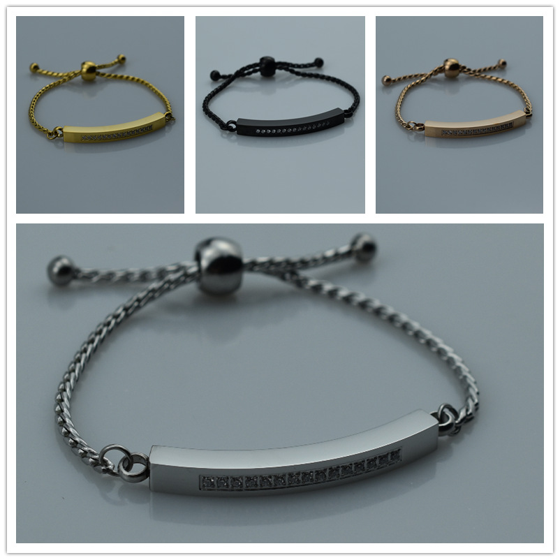 Retractable And Openable Stainless Steel Diamond Bracelet