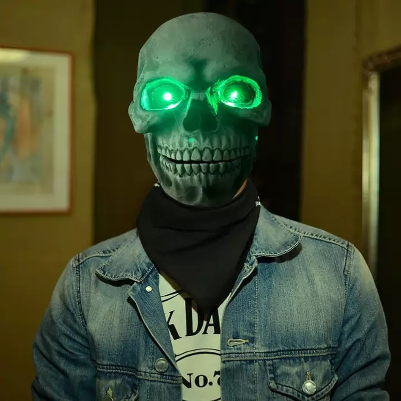 Halloween Skull Movable Mouth Latex Mask Halloween Kills Mask Cosplay Scary Killer Full Face Helmet Halloween Party Costume Prop — foto 6