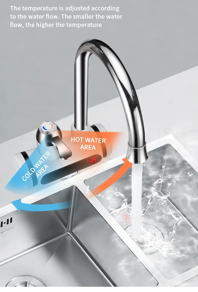 Kitchen Electric Water Tap Heater Temperature Display