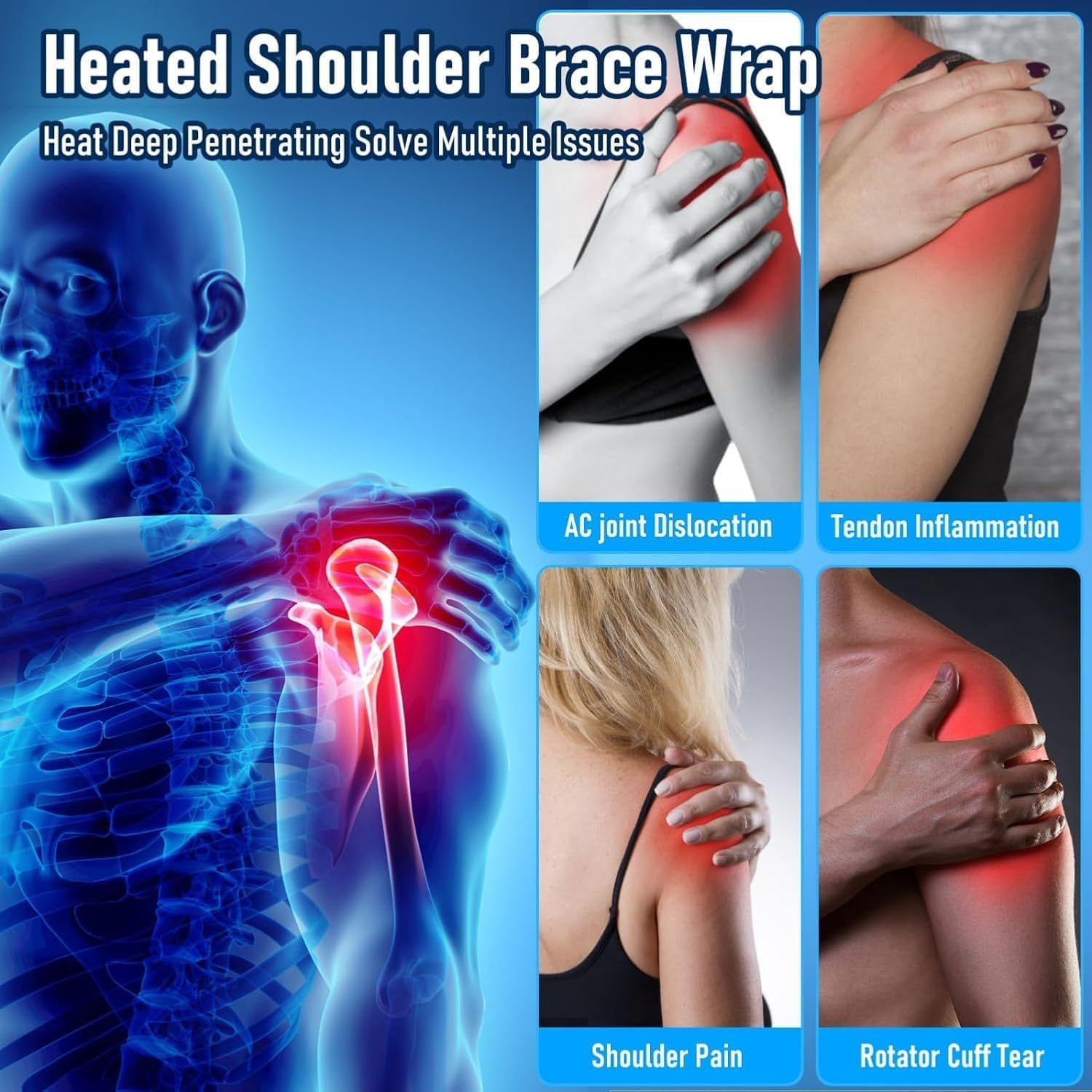 USB Heated Shoulder Wrap  Thermal Shoulder Pad For Neck And Joint Pain Relief, Single Shoulder Heating Pad With Adjustable Warmth For Men And Women