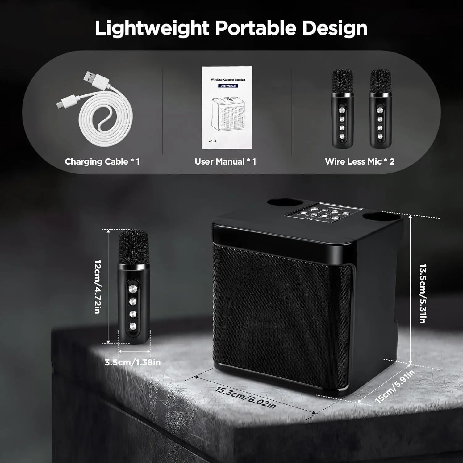Karaoke Machine Portable Bluetooth Speaker