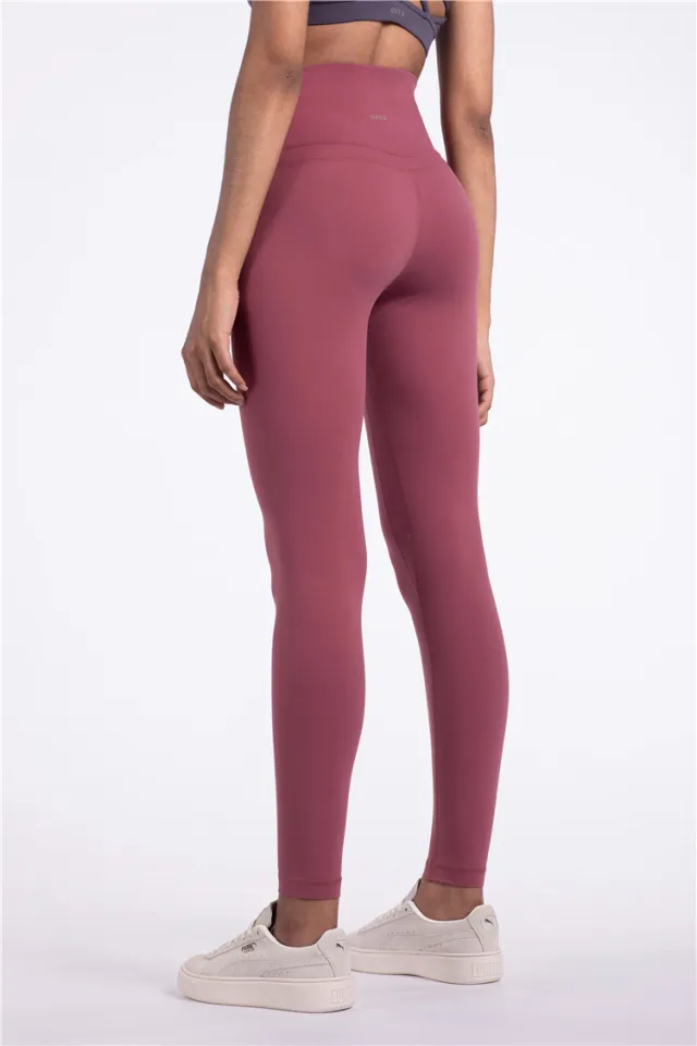 Double sided Brocade High Waist Hip Lift Sports Fitness Pants Misty Merlot - Shop at LoveMi