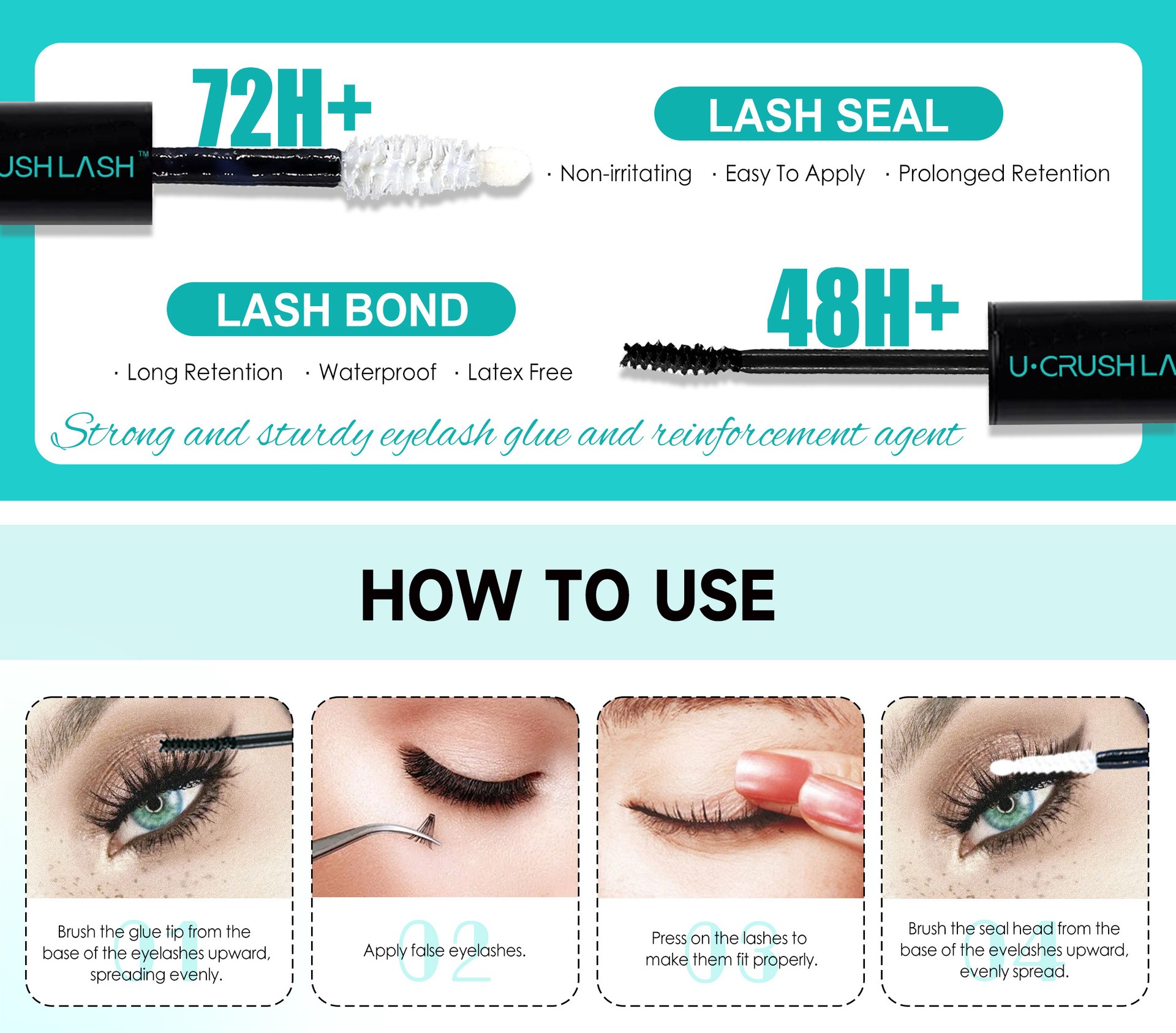 Individual Clusters Of Natural Black False Eyelashes Non-Adhesive Eyelashes Large Capacity Eyelashes