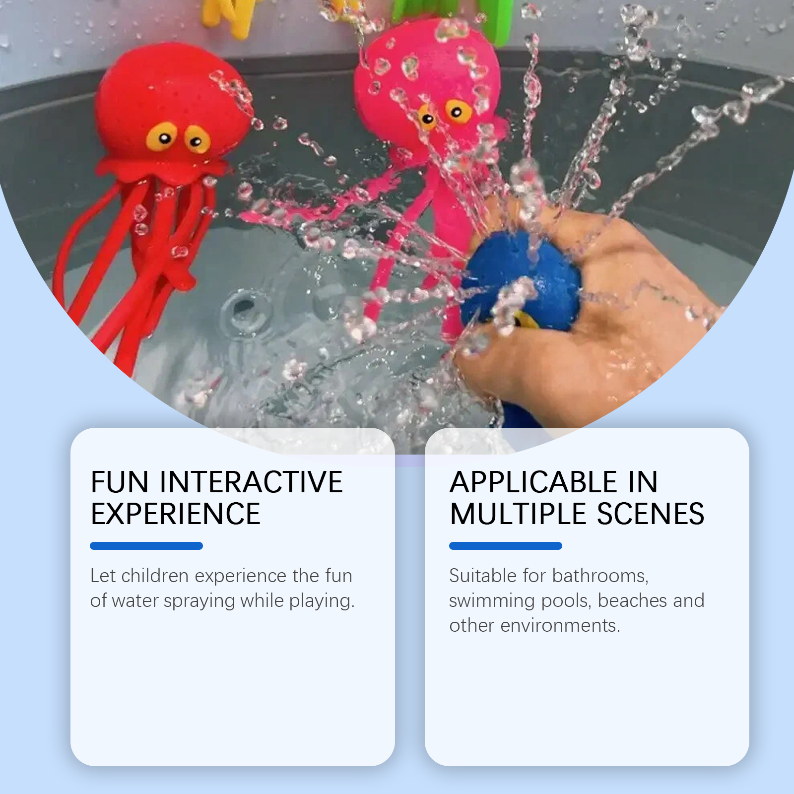 Water Spraying Octopus Squeeze Bath Toy, Kids Squirt Water Toy For Bathtub Pool Beach Outdoor Water Play 10
