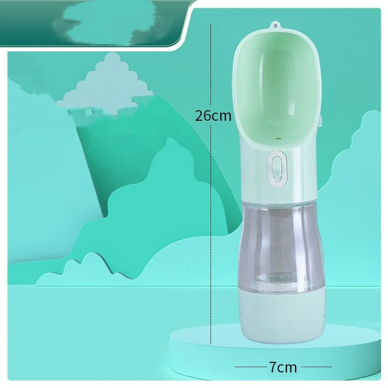 Pet Dog Water Bottle Feeder Bowl Portable Water Food Bottle Pets Outdoor Travel Drinking Dog Bowls Water Bowl For Dogs - Blue Water Bottle 240Ml Grain