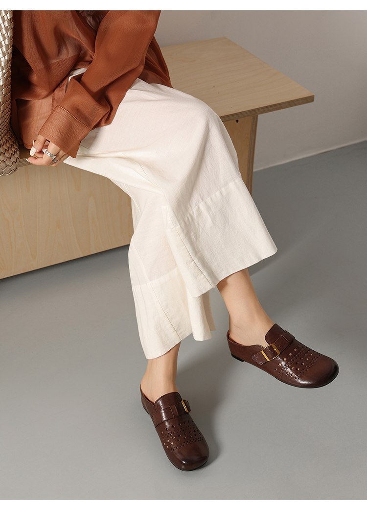 Perforated Mules Women – Black Worn – Sarah Express