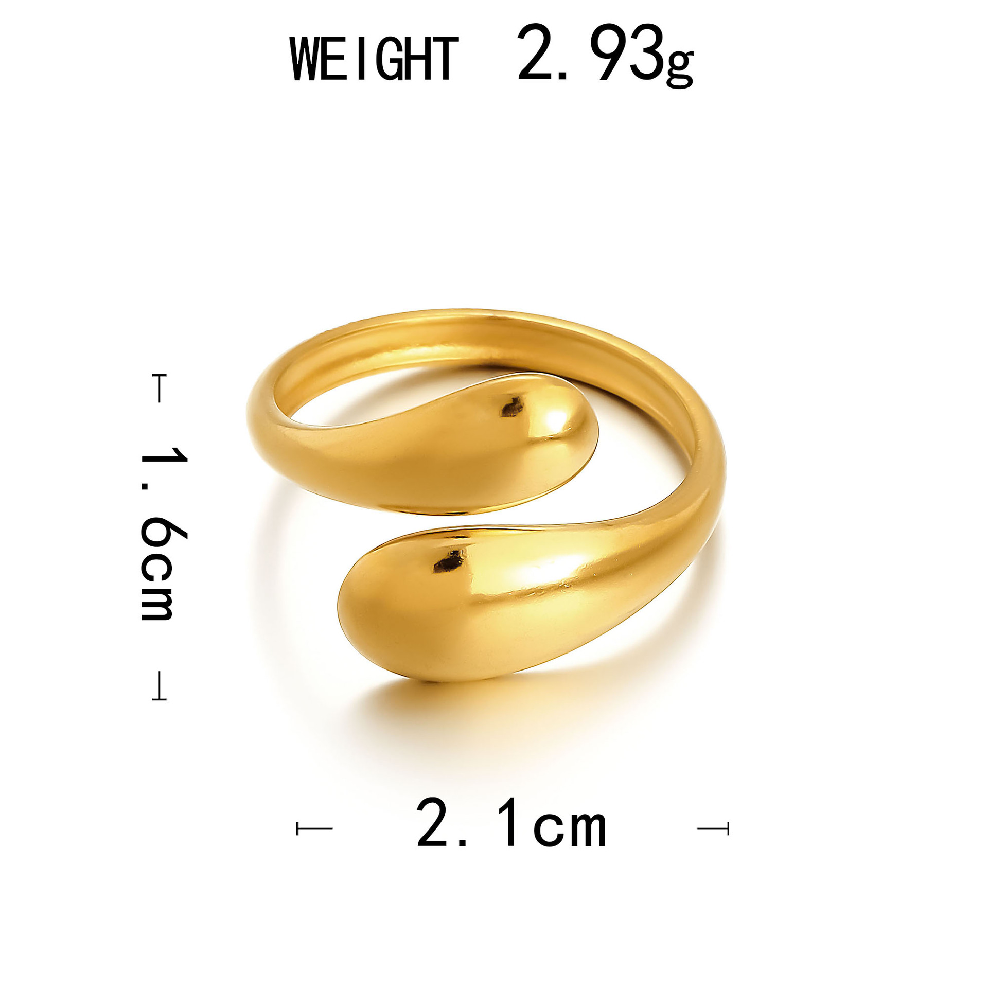 18K Gold Vacuum Plated Ring Starfish Shell Heart Flower Stainless Steel Open Band