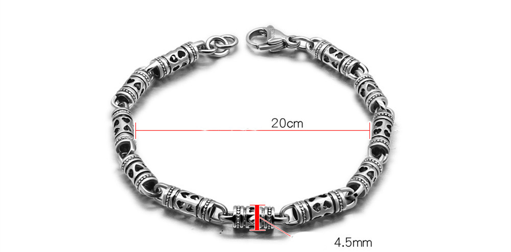 Title 1, Men Antique Hollow Thai Silver Bracelet