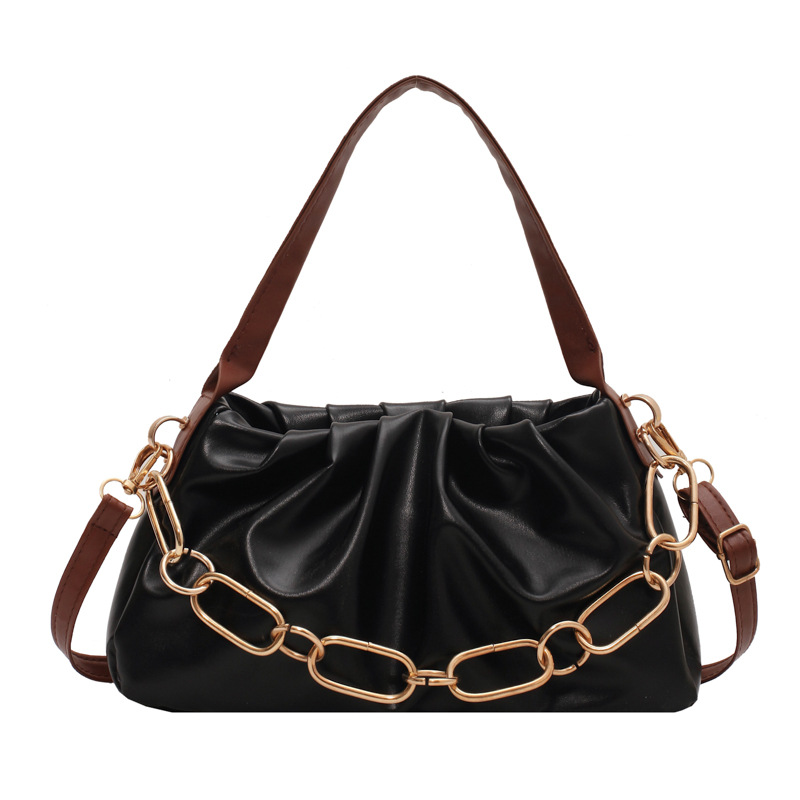 Title 1, Crossbody Pleated Armpit Bag Thick Chain Portab...