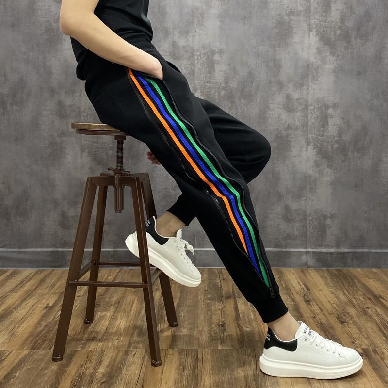 Title 3, Zipper Rainbow Strip Loose Bunched Leg Pants fo...