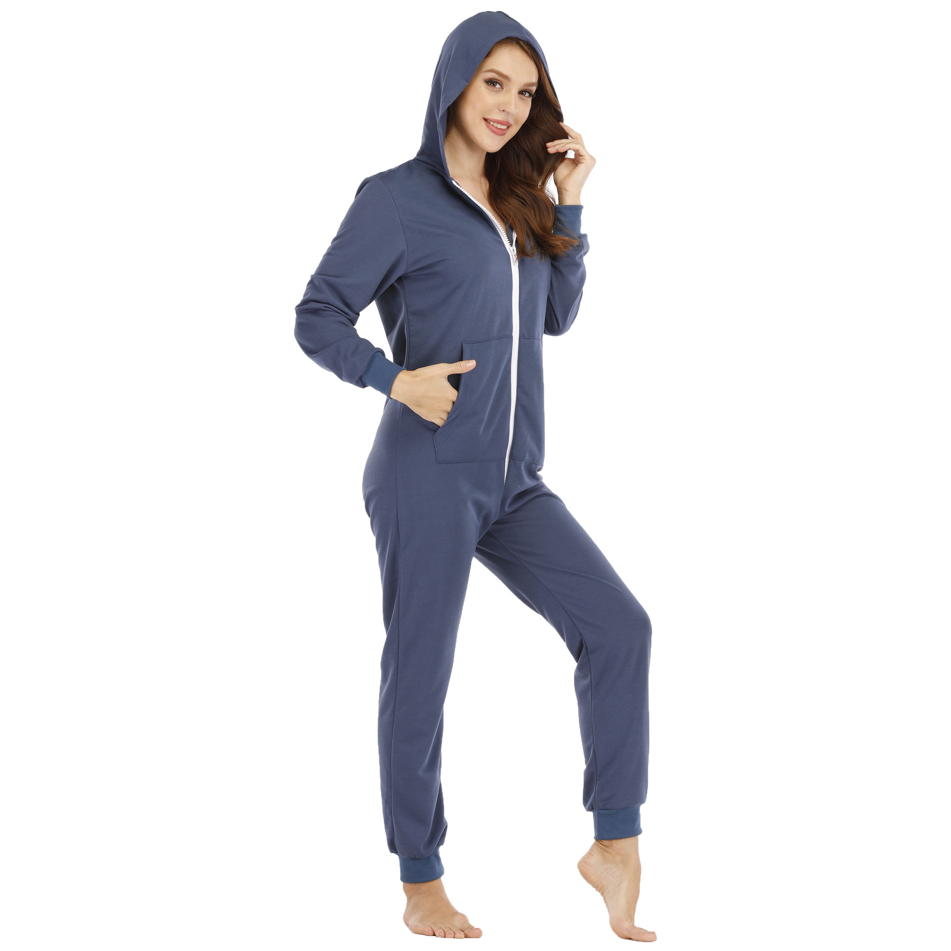 Title 7, Ladies Hooded One Piece Home Wear Pajamas