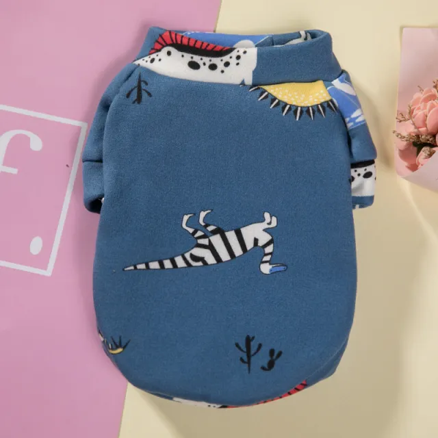 Dog Plus Fleece Warm Clothes Printed Pullover Sweater - Shop at LoveMi