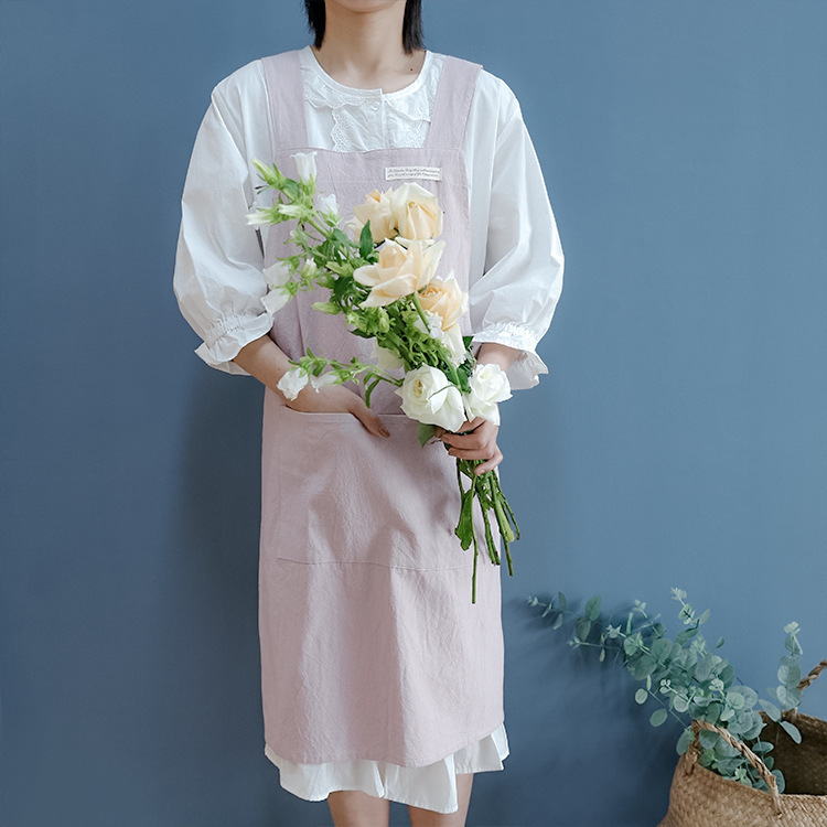 Title 6, Linen Jean Apron Simple Overclothes Kitchen Apron