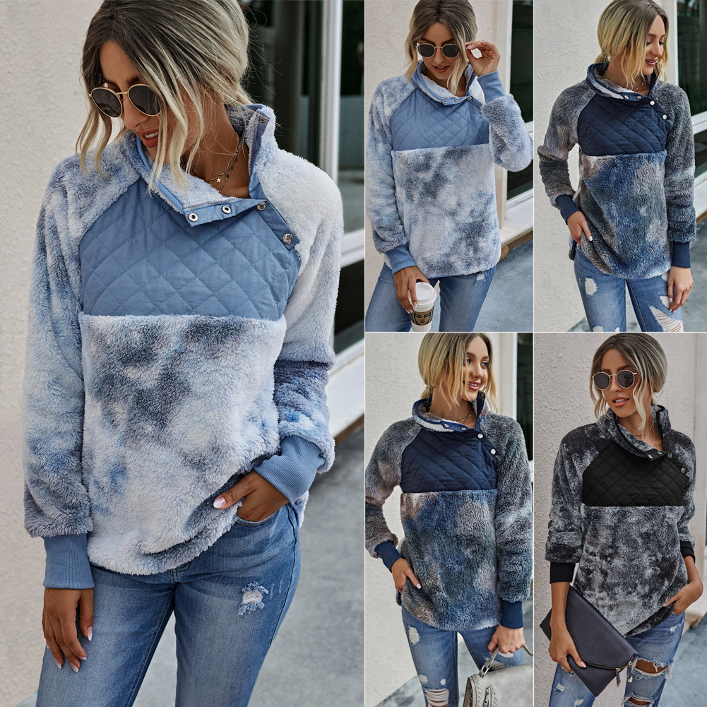 Title 4, Stitching plush tie-dye sweater women