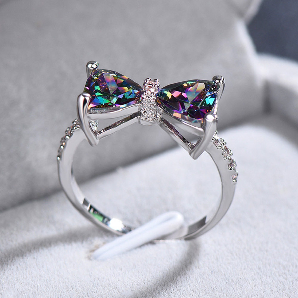 New Women's Bow Zircon Ring
