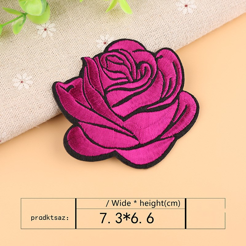 Title 3, Rose flower embroidered cloth sticker, perfect ...