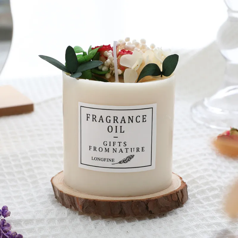 Dried Flowers Decor Romantic Candles – image 3
