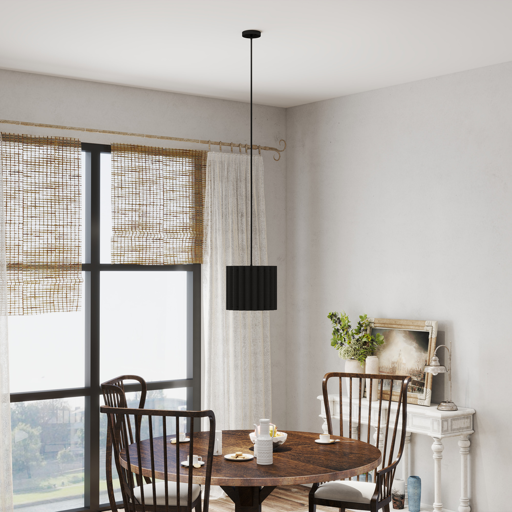 Linen Pendant Light, Bedside Ceiling E27 Bulb, Modern Style, Suitable — image 7