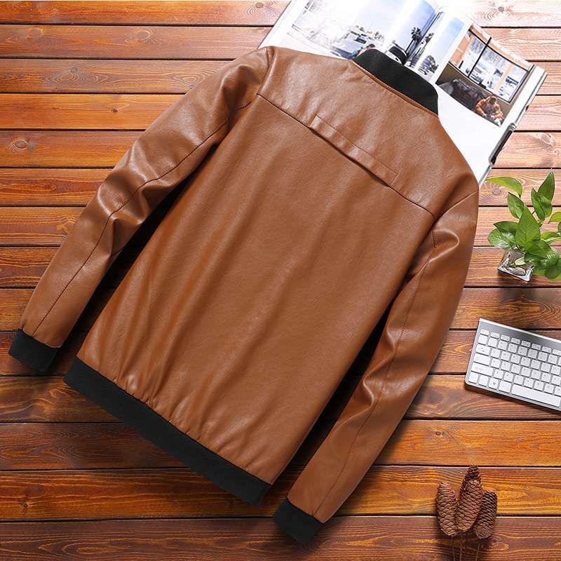 Baseball Uniform Men's Casual Leather Jacket