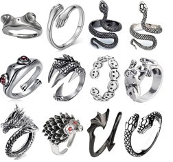 خاتم طاووس عتيق بتصميم بسيط من الفضة بتصميم العنقاء