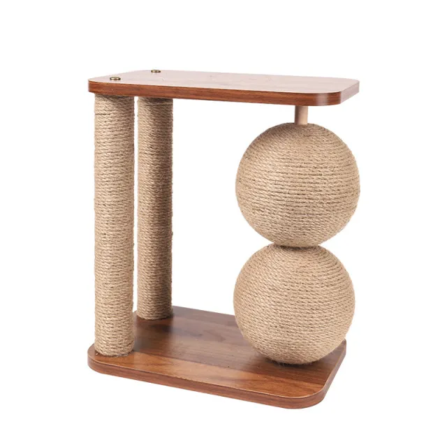 Simple Small Wooden Vertical Scratching Post Linen - Shop at LoveMi