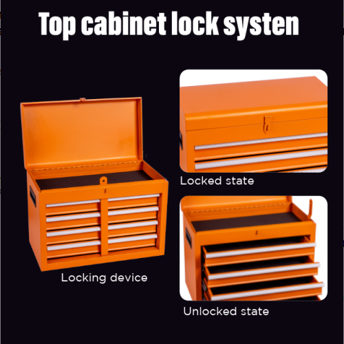 Tool Chest, 5-Drawer Rolling Tool Storage Cabinet With Detachable Top Tool Box, Liner, Universal Lockable Wheels, Adjustable Shelf, Locking Mechanism, Metal Tool Cart For Garage Workshop — foto 4