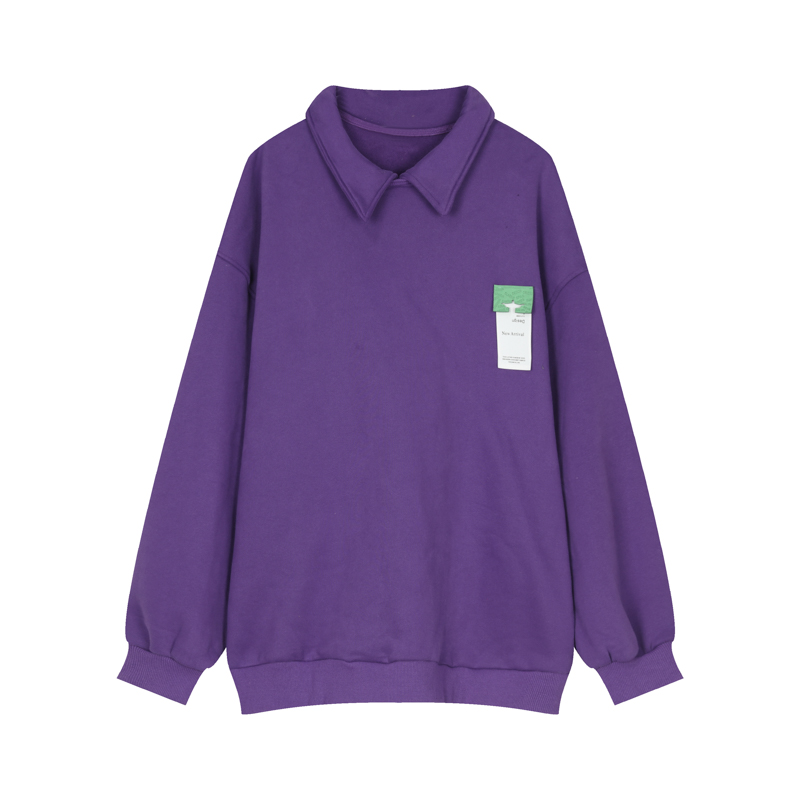 Spliced Stand-up Collar Design Casual Sweater