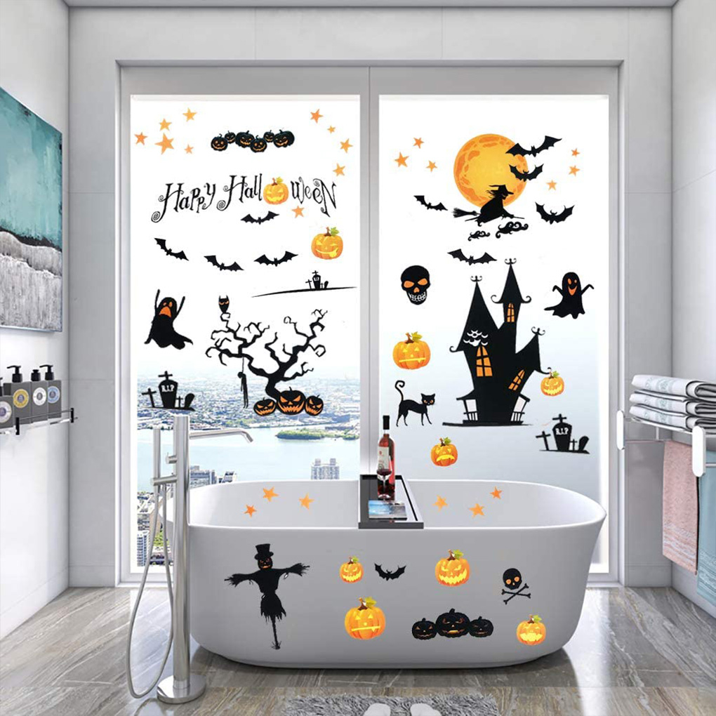 Halloween Bat Pumpkin Decoration Stickers (AL800628x35cmx6)