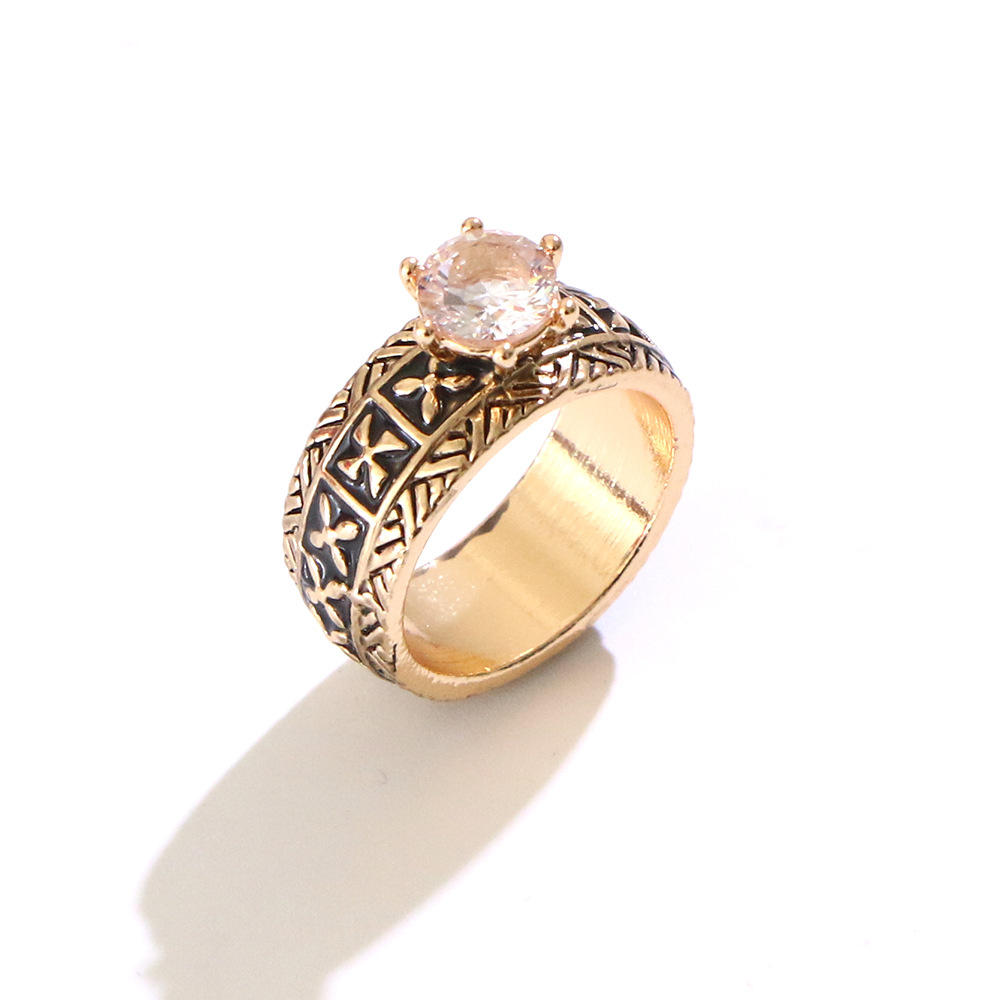 Designed Temperament All-match Micro-inlaid Crystal Personality Ring