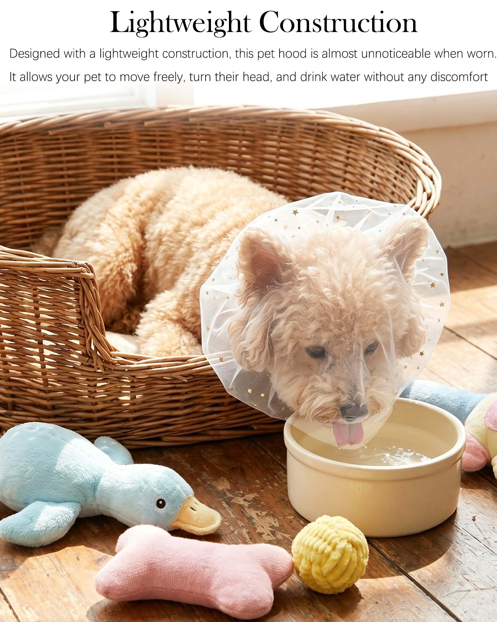 8 Pack Dog Anti-Lick Hood,Breathable Mesh Design With Adjustable Elastic  Lightweight Mask, Anti-Scavenging,Pet Safety Hood For Small Dogs And Cats