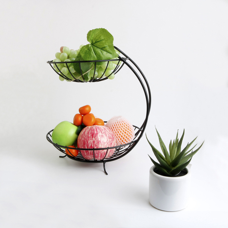 Title 1, Creative Metal Fruit Basket Rack Living Room Fr...