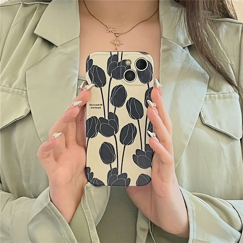 Black tulip phone case